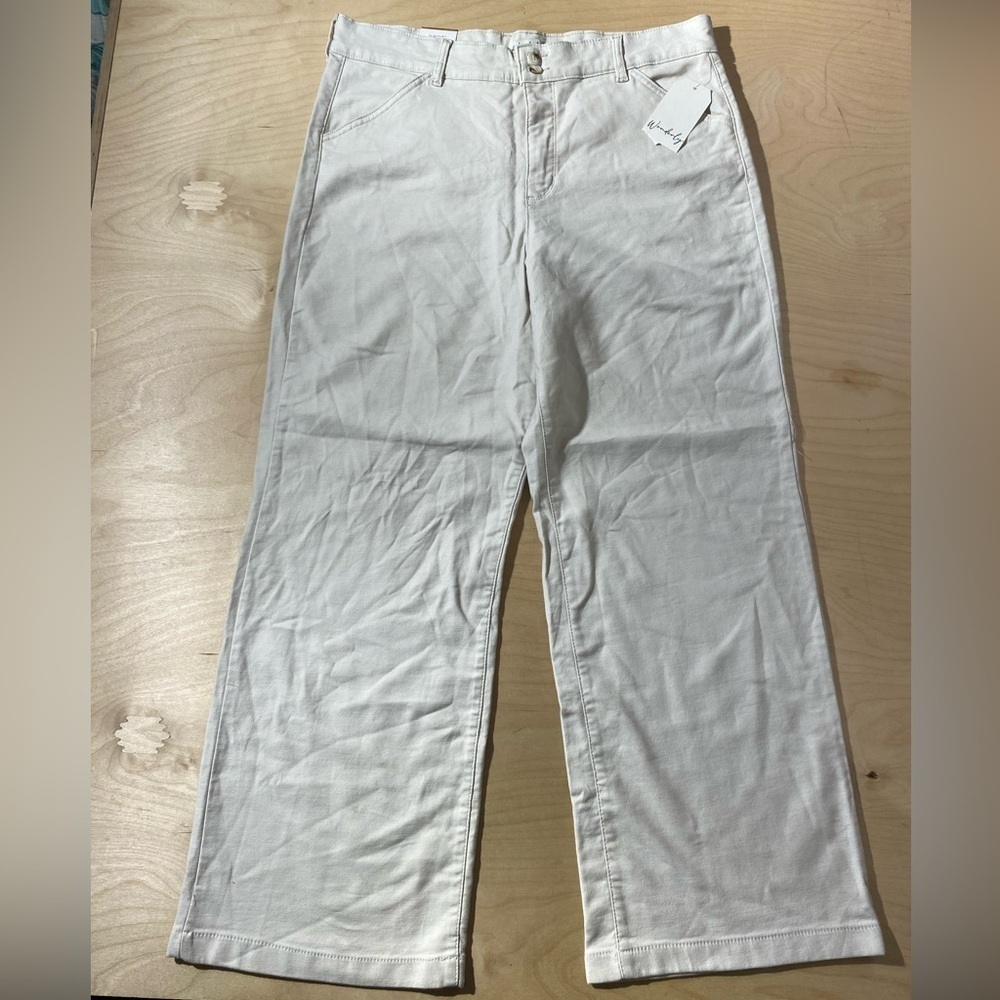 Wonderly Cream High-Rise Wide Leg Pants 16 (DZ)